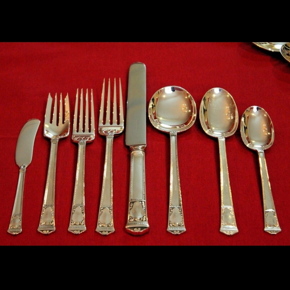 Tiffany San Lorenzo Silver Complete Flatware Set - Picture 2 of 8